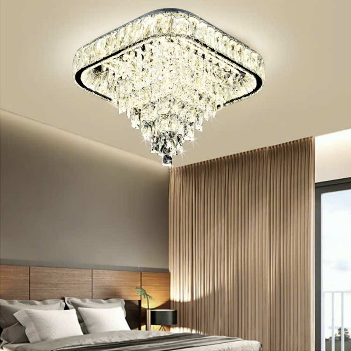 BNN- Ốp Trần Pha Lê&nbsp;Ø500 |&nbsp;OTPL6384 VUÔNG